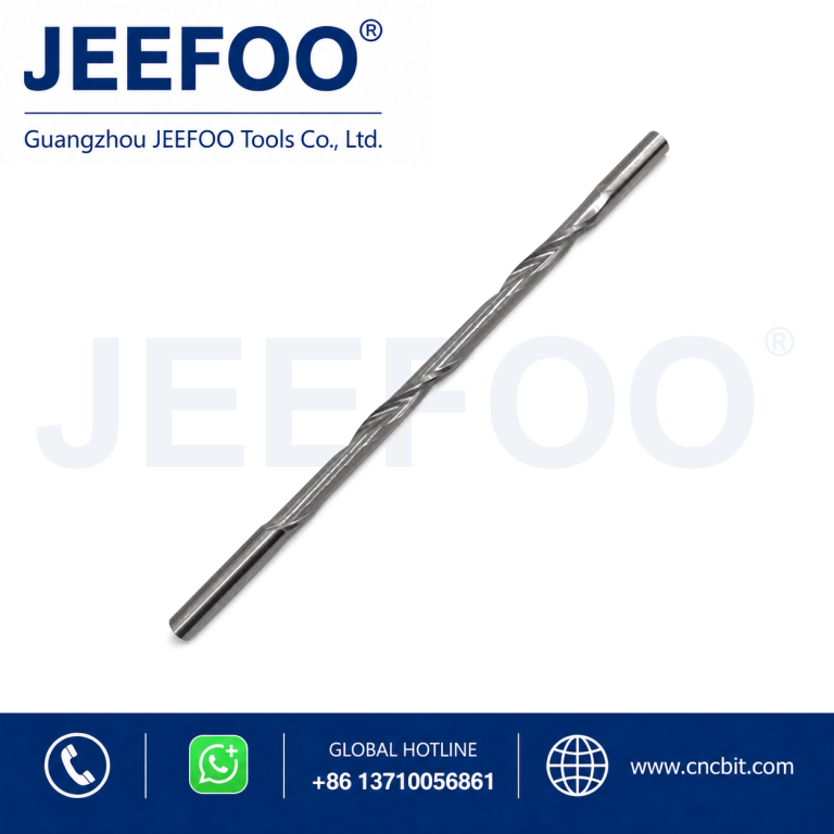 Double Head Single Flute Carbide End Mill, High Precision CNC Router Bit for Solid Wood Cutting