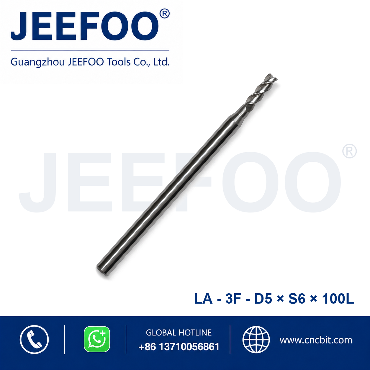 5x6x100L 3-flute aluminum square end mill