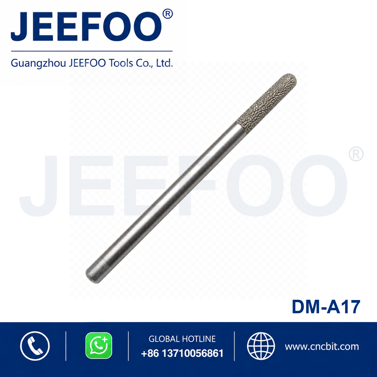 Extended 6mm Brazed Diamond Ball Nose Stone Bit