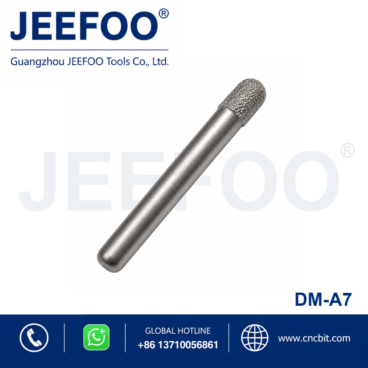 8mm Brazed Diamond Ball Nose Stone Bit