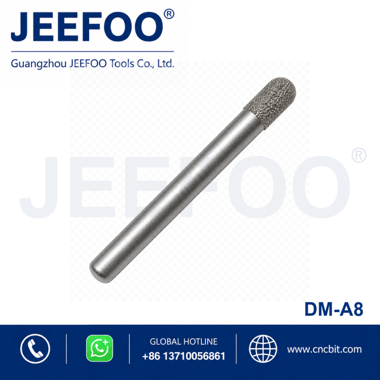 8mm Brazed Diamond Flat Bottom Stone Bit