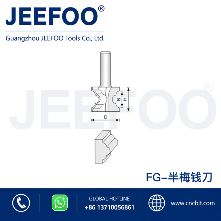 FG Convex Half-Round Cutter schematic product image