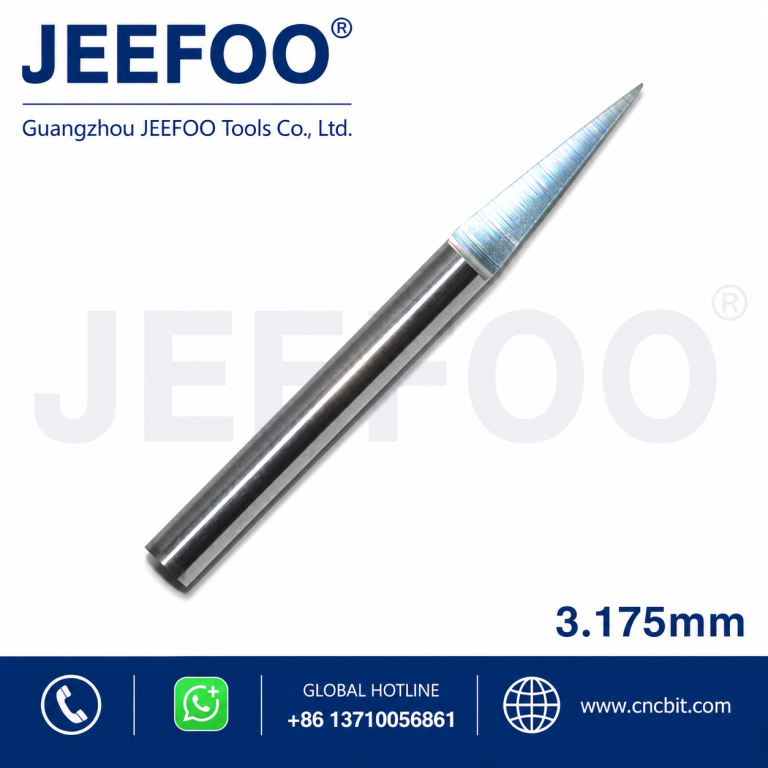 3.175mm Flat Bottom Wood Engraving Router Bits, Sharp Solid Carbide Tool on 3D Woodworking Relief Machining