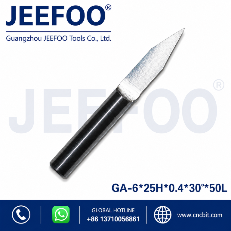 6*30degree*0.4*25H*50L Flat Bottom Wood Engraving Router Bits, Sharp Solid Carbide Tool on 3D Woodworking Relief Machining