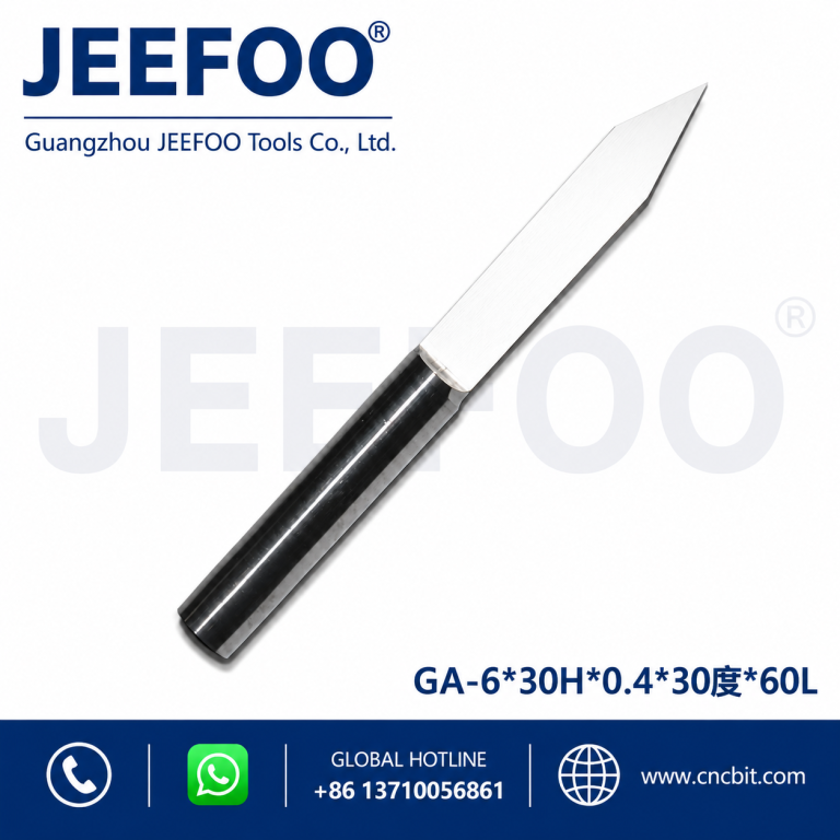 6*30degree*0.4*30H*60L Flat Bottom Wood Engraving Router Bits, Sharp Solid Carbide Tool on 3D Woodworking Relief Machining