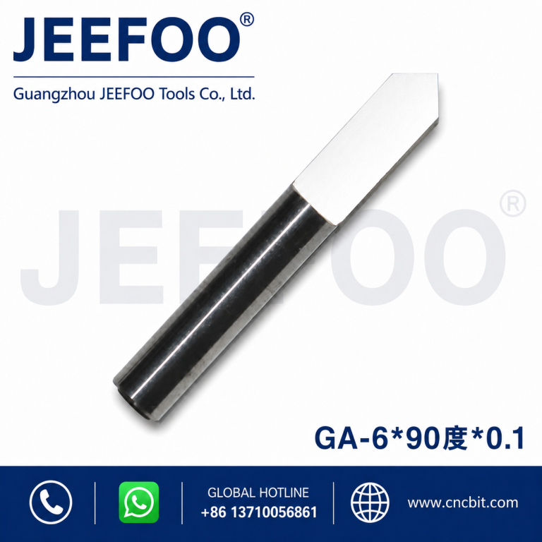 6*90degree*0.1 Flat Bottom Wood Engraving Router Bits, Sharp Solid Carbide Tool on 3D Woodworking Relief Machining