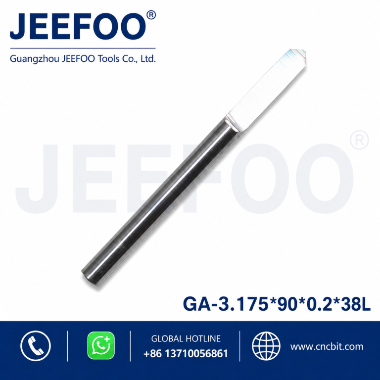 3.175*90degree*0.2*38L Flat Bottom Wood Engraving Router Bits, Sharp Solid Carbide Tool on 3D Woodworking Relief Machining