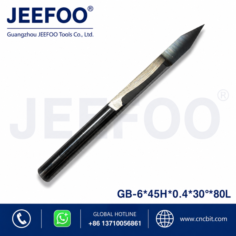6x80Lx45Hx0.4x30 Best Precision Long Cel Flat Bottom Engraving Bit for CNC Relief Carving