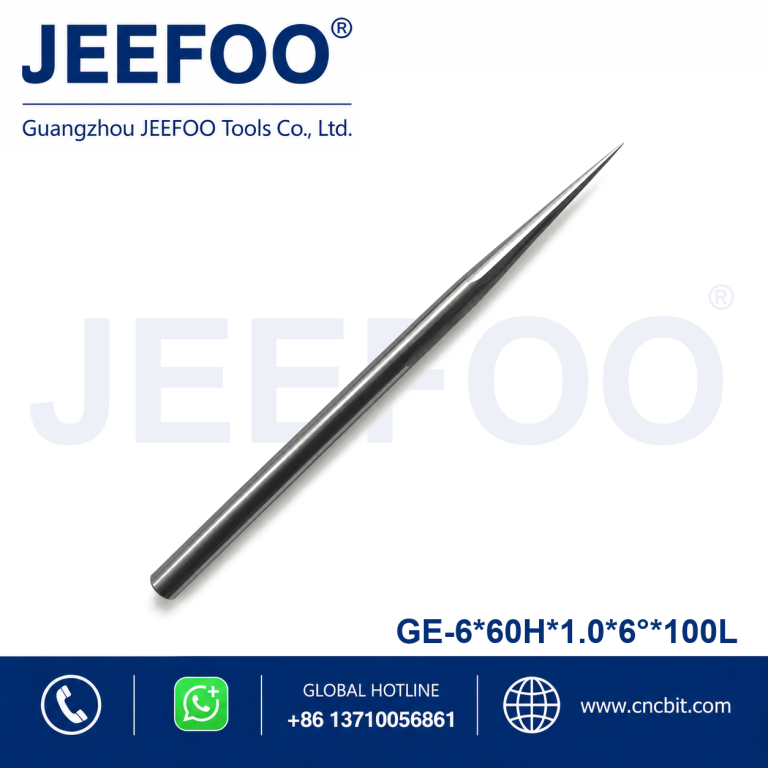 6x60Hx1.0x6x100L Tungsten Carbide Two Flute Taper Flat End Mill