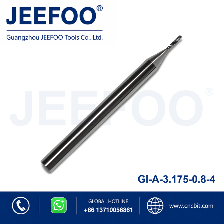 3.175×0.8×4 One Flute Spiral Carbide Engraving Bits with Climb Milling for Aluminum Alloy 55HRC High Steel Speed Coating