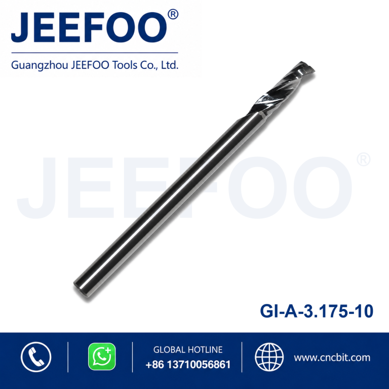 3.175×10 Tool Cutter Machine Single Flute Aluminium Spiral Bit Milling One Flute Router Bit End Mill CNC Milling Cutter
