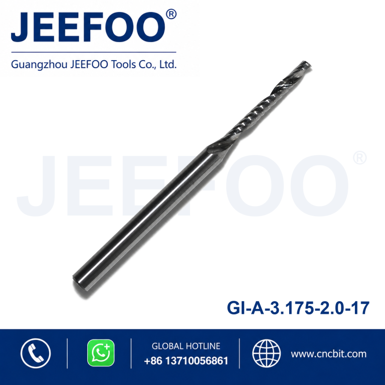 3.175×2.0x17 One Spiral Flute Bits Tungsten Carbide End Mill Engraving Tool Bits / Cutting Tool