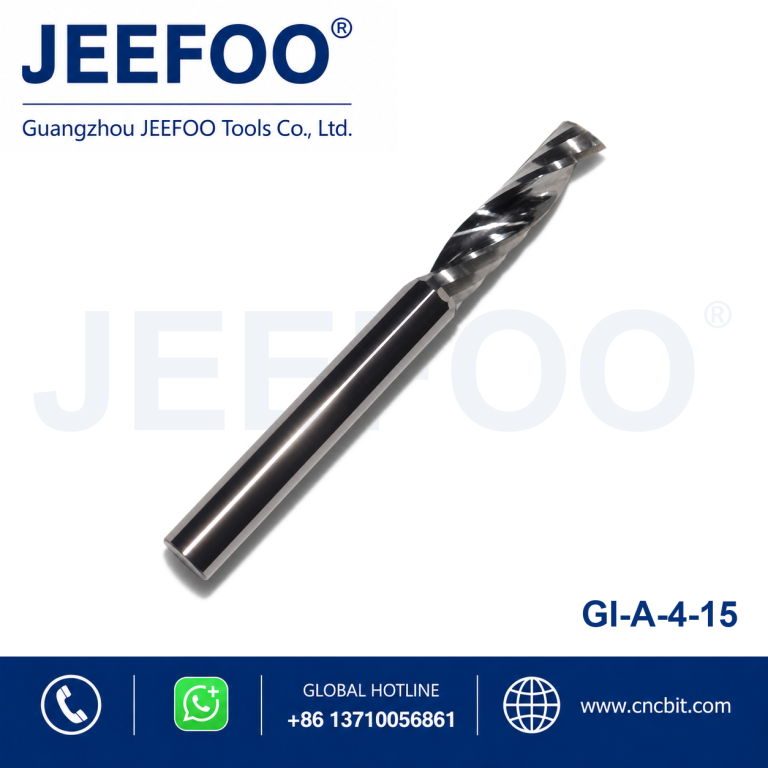 4×15 Carbide Single Flute Spiral End Mill CNC Engraving Tool for Acrylic Plastic Aluminum Cutting