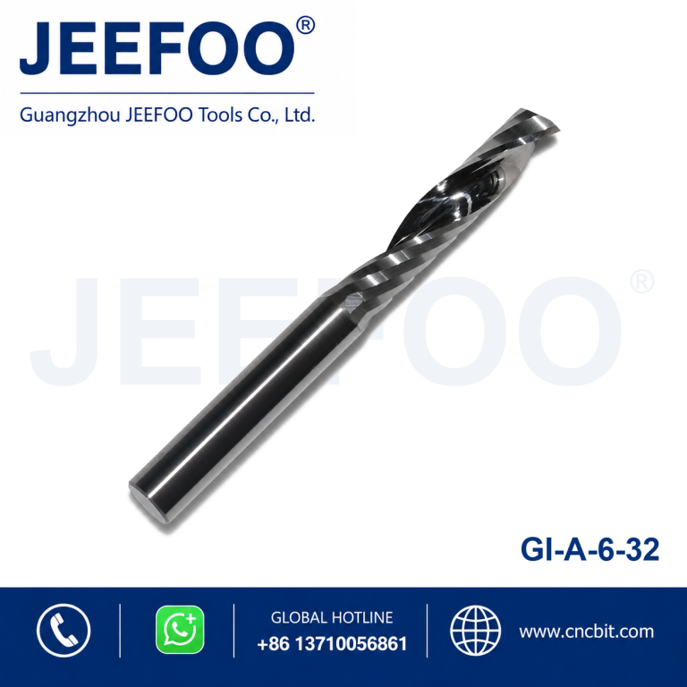 6×32 Single Flute Spiral Tungsten Carbide Router Bit, CNC Engraving End Mill for Aluminum Machining
