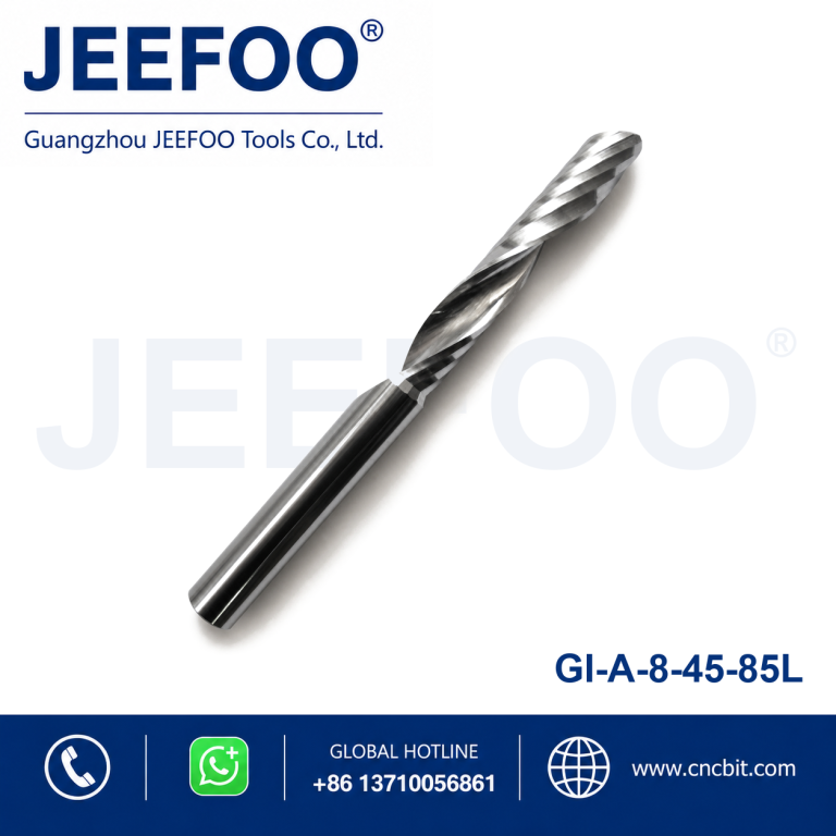 8x45x85L Flat Head Single Spiral Flute Tungsten Steel End Mill CNC Router Bit for Aluminum Alloy Carving