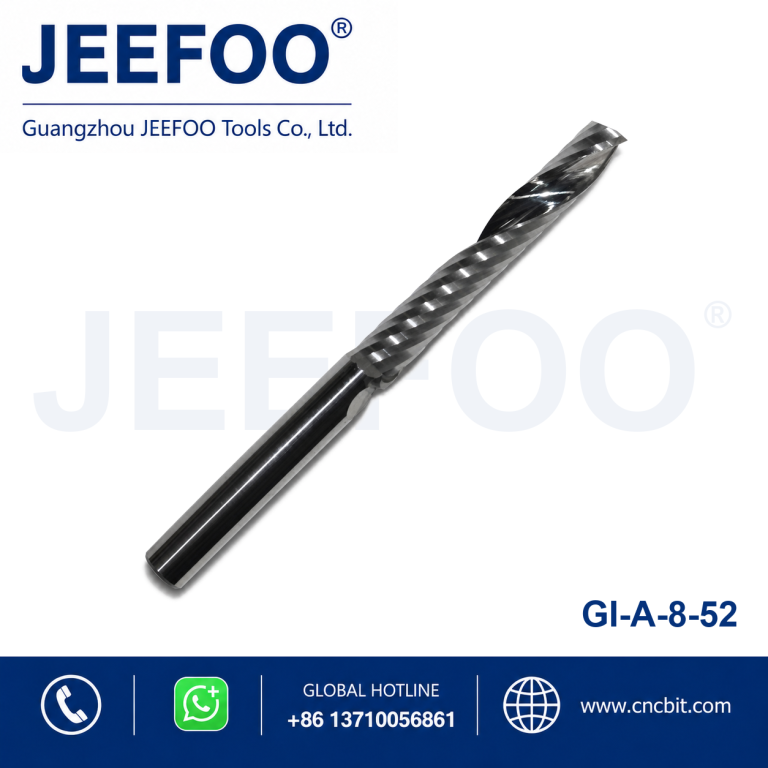 Low Burr Cutting Single Flute Solid Carbide Spiral Bits CNC Machine Tool for Acrylic Wood PVC