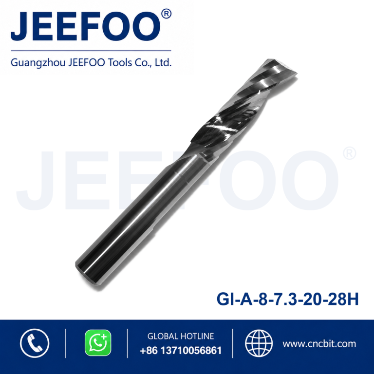 8×7.3x20x28H Single Edge Spiral Carbide Bits CNC Nonmetal Cutting Bits CNC Engraving Cutter Custom Size OEM Available