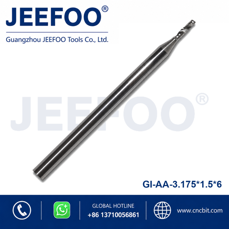 3.175×1.5×6 AA Quality One Spiral Flute CNC Bit Burr-Free Acrylic Board Processing cutting