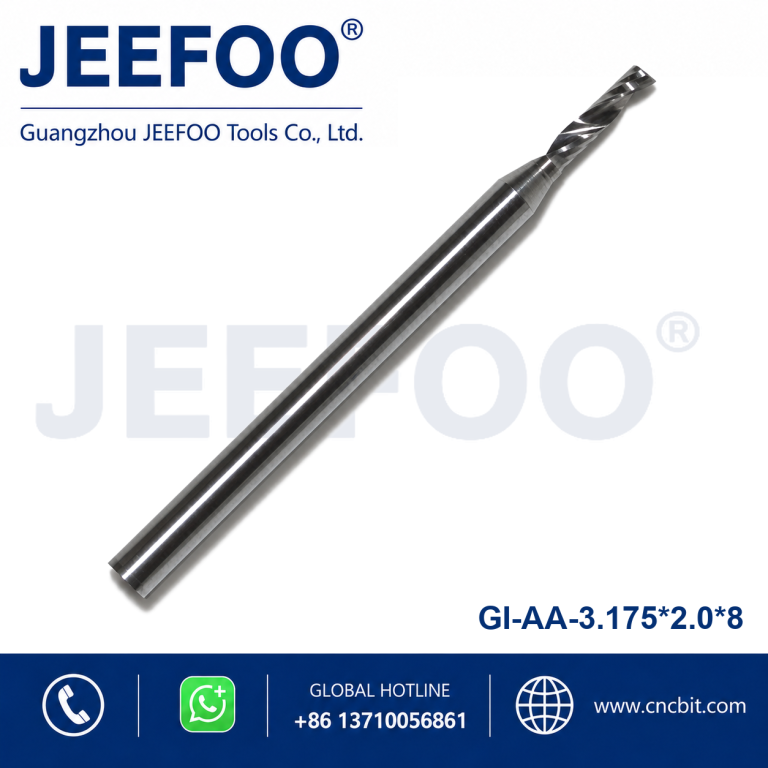 3.175×2.0x8 AA Grade Solid Carbide Spiral Router Bit Precision Acrylic Machining Tool