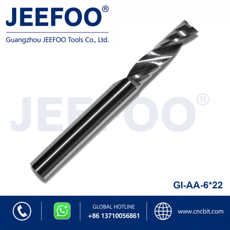 6×22 Balanced Toughness AA One Spiral Flute Bit Acrylic Plastic Milling Cutter