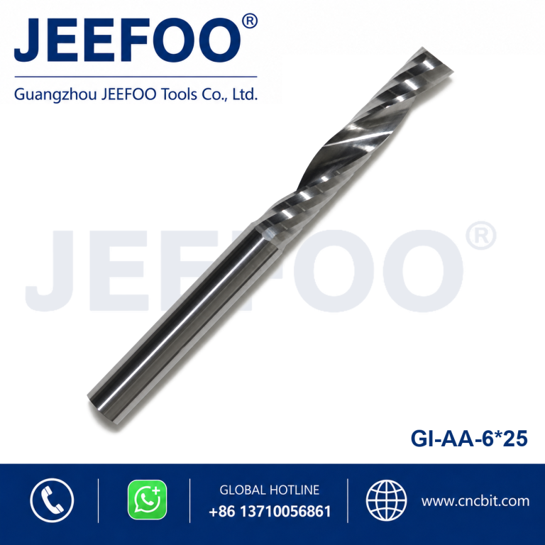 6×25 AA Single Spiral Flute Carbide Router Bit Scratch-Free Acrylic Processing