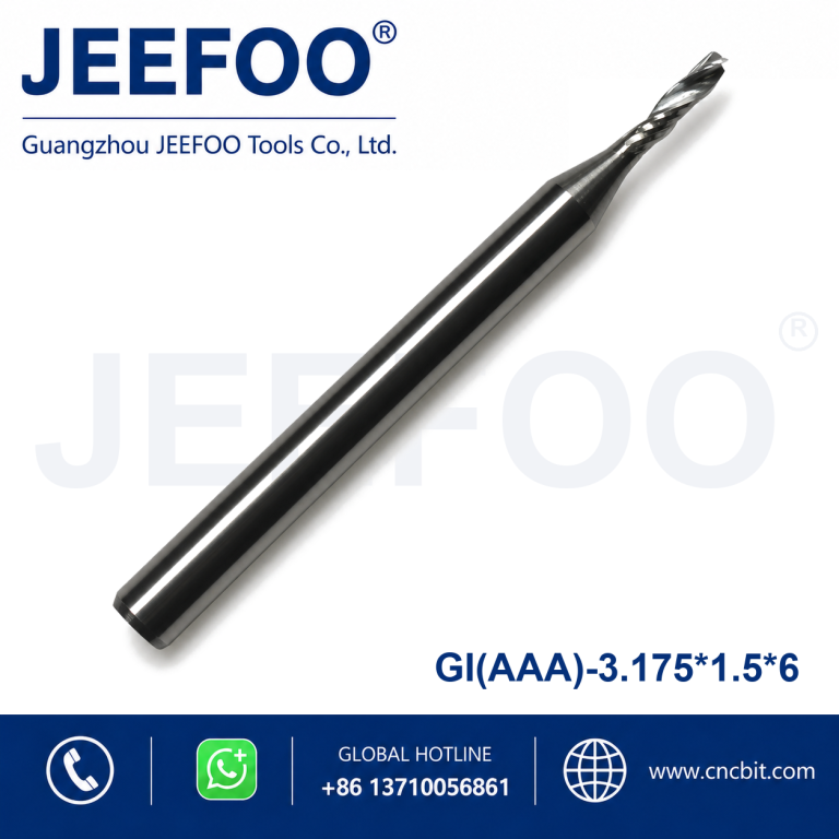 3.175×1.5×6 AAA Grade Single Spiral Flute Solid Carbide CNC Router Bit for Acrylic Cutting