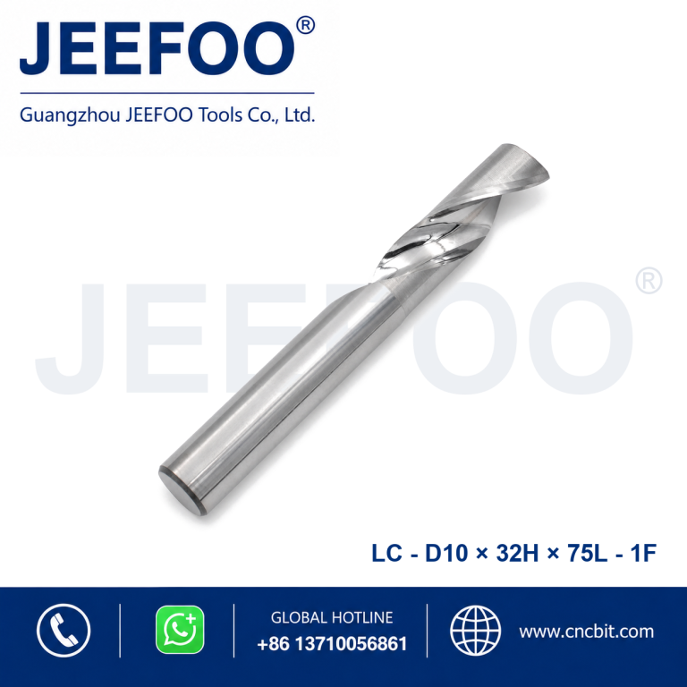 10x32x75 Single Flute Aluminum End Mill for Deep CNC Routing