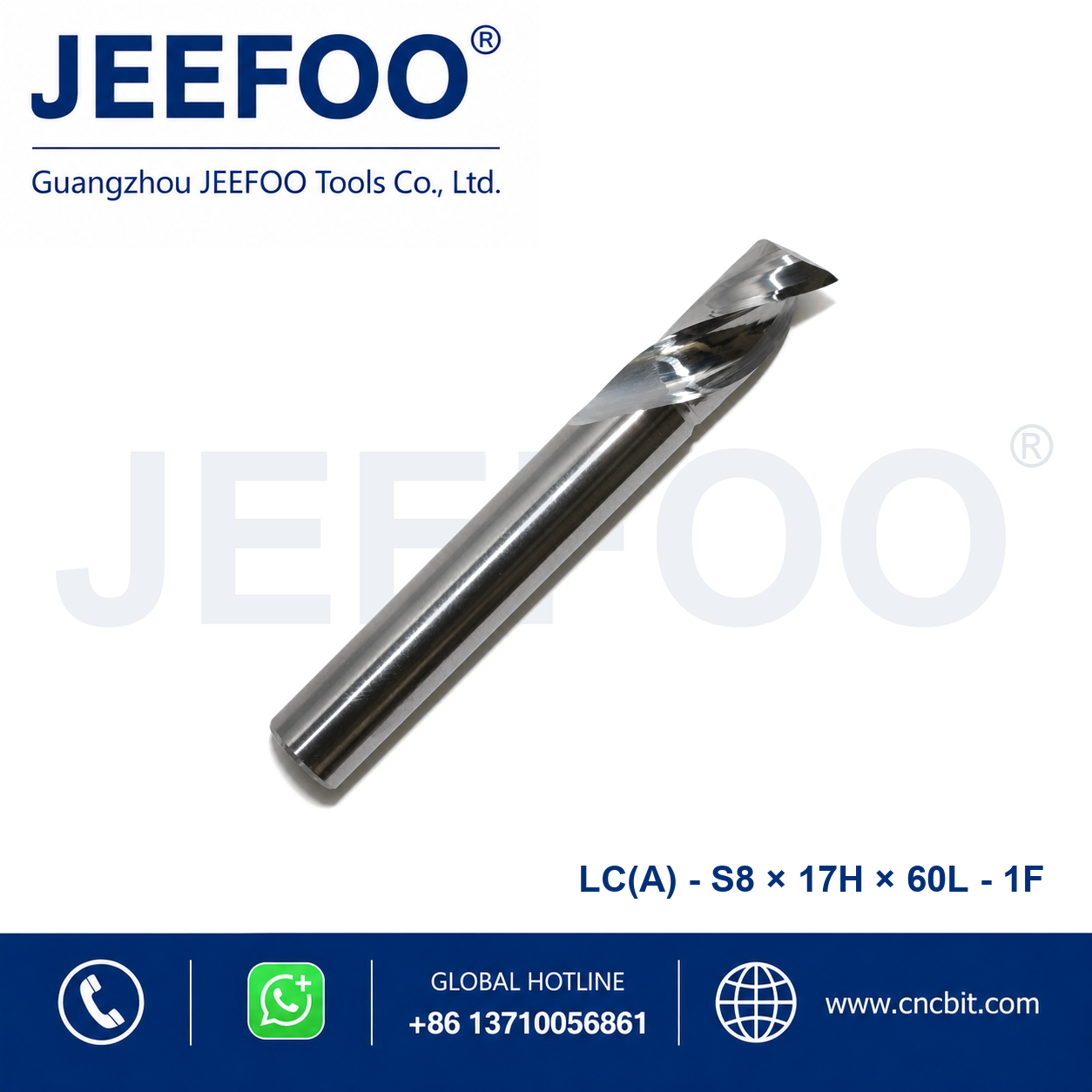 8x17x60L single flute aluminum end mill