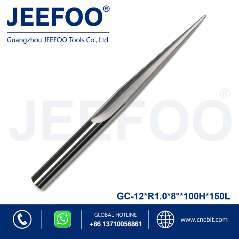 12x100HxR1.0x8x150L Taper Ball End Mill for Precision CNC Carving