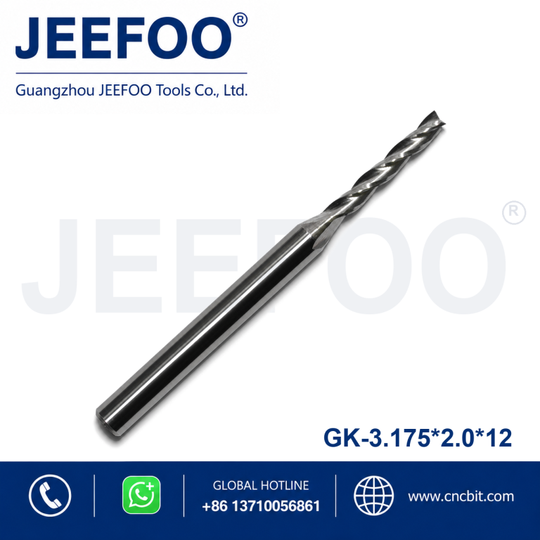 3.175x2.0x12 Three Flute End Mills, Milling Tools, Tungsten Carbide Engraving Cutters for Wood, MDF, PVC and Acrylic