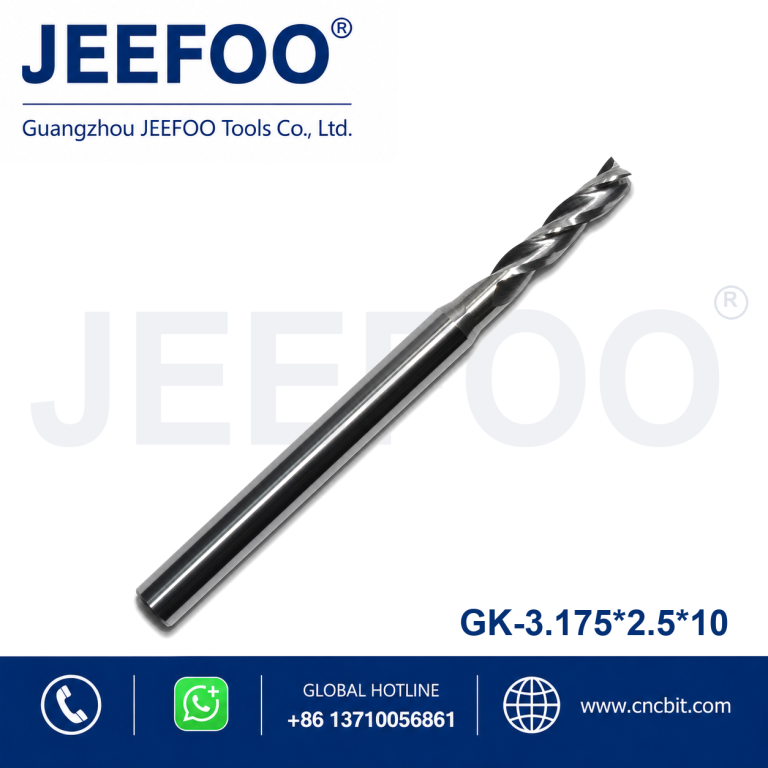 3.175x2.5x10 3 Flute End Mills, CNC Router Bits and Tungsten Carbide Engraving Cutters for Wood, MDF and PVC