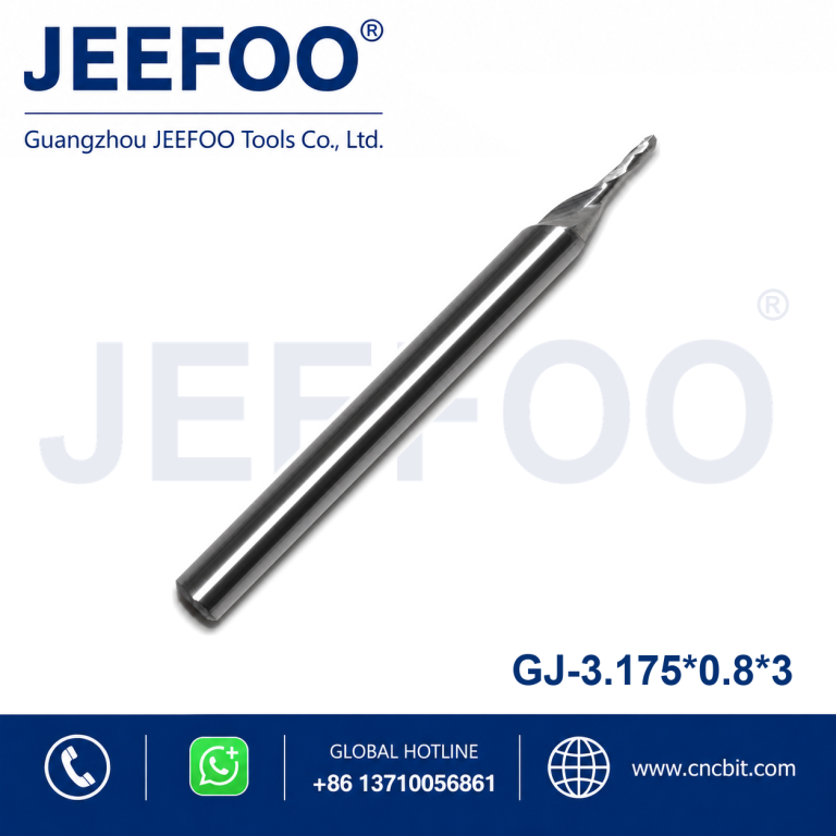 3.175×0.8×3 Two Flutes Spiral Carbide Tools, Carving Tool Bits, End Mill Cutters for CNC Router Machine