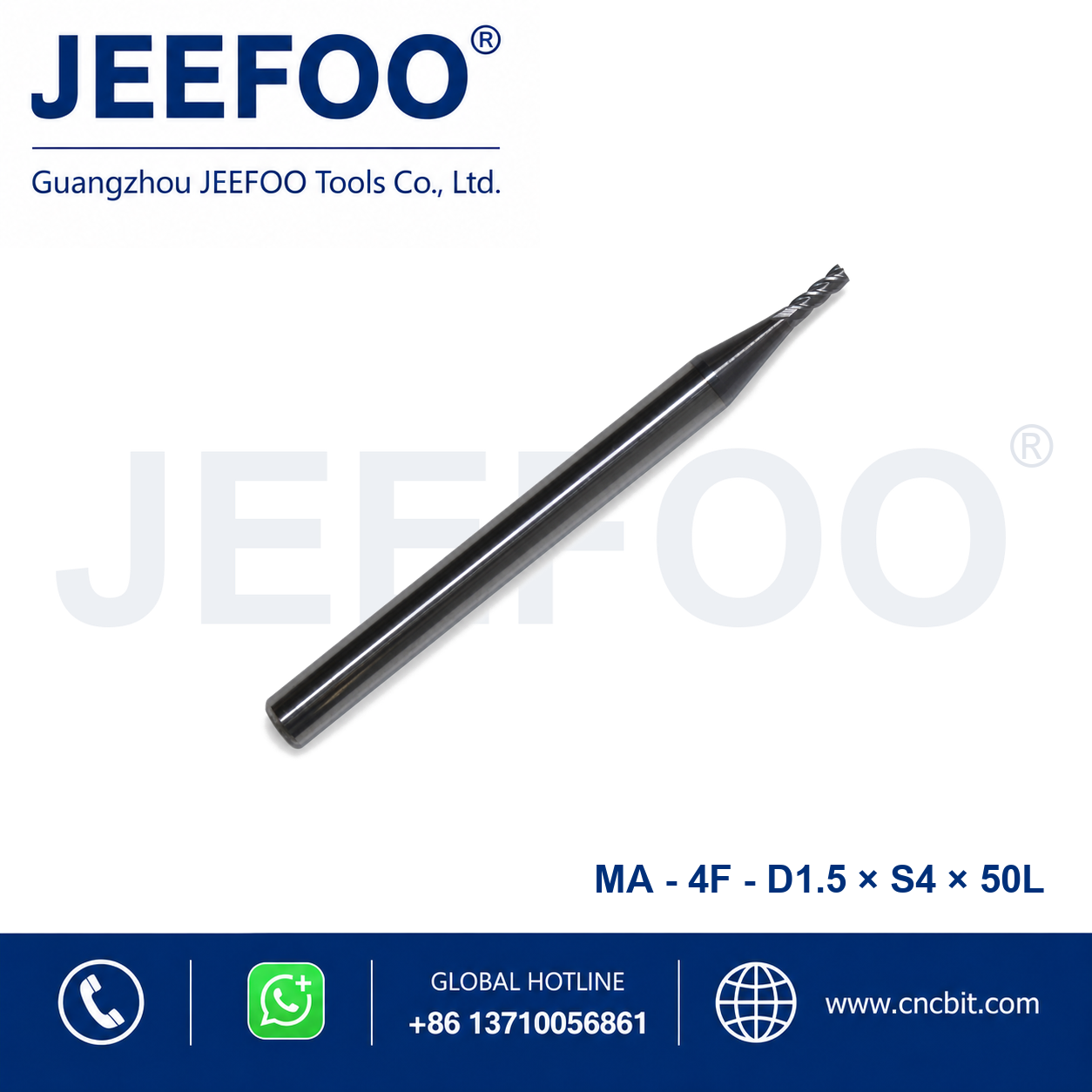 4Fx1.5x4x50L Solid Carbide Square End Mill for metal machining