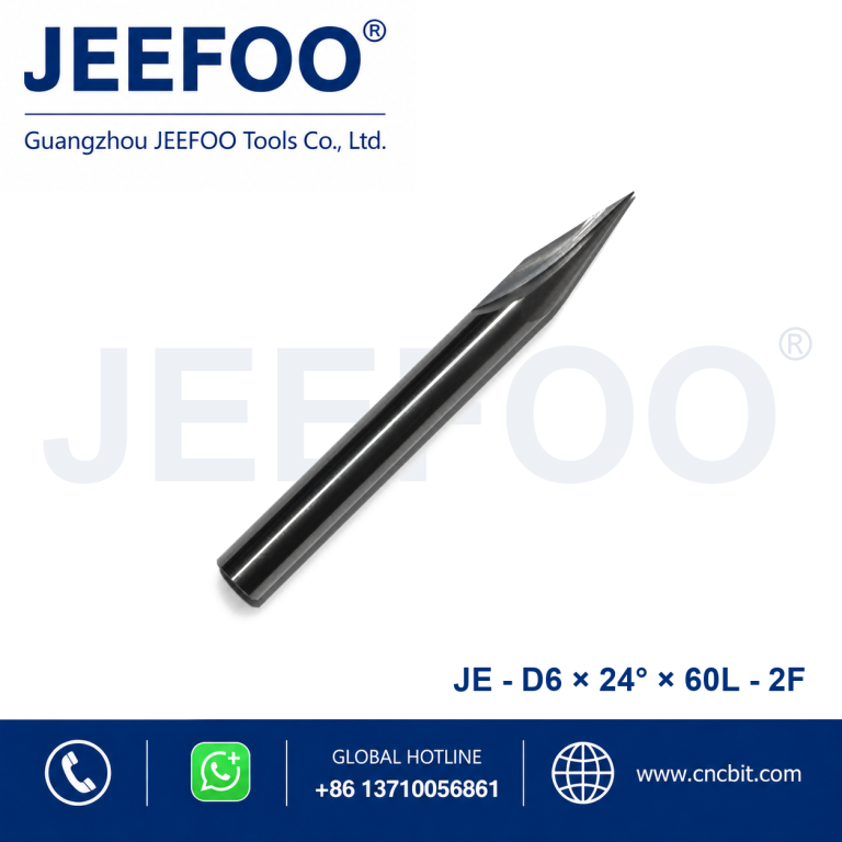 6×24°x60L Two Spiral Flute Chamfer Cutter for Acrylic