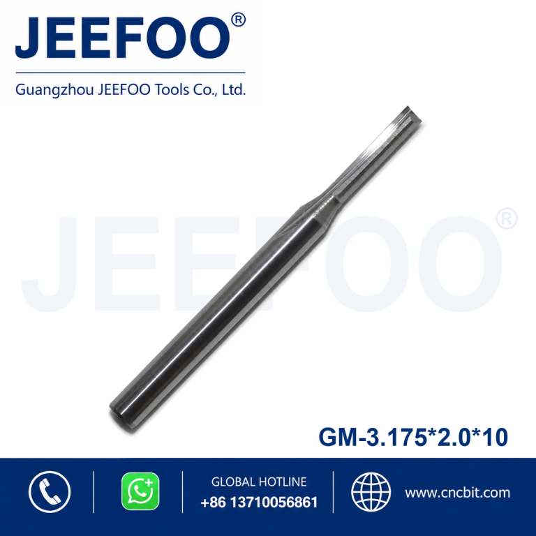 3.175×2.0x10 Carbide Two Double Flute Straight Router Bits CNC Carving Engraving Knife Tools