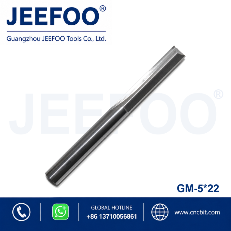 5×22 Double Straight Flute Milling Bits, High Precision Engraving Cutters for Plastic Wood Panel