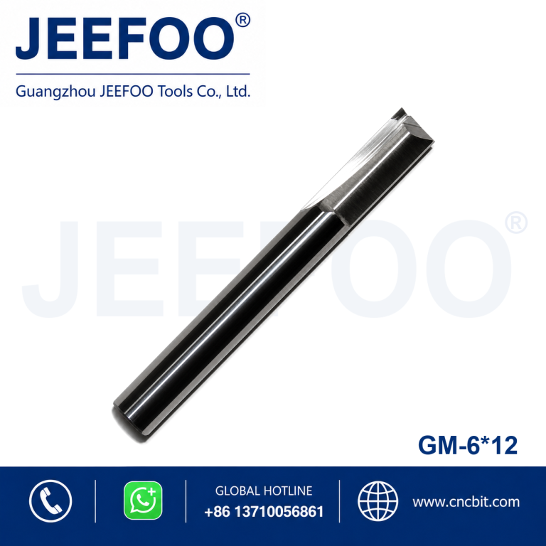 6×12 Solid Carbide Two Straight Flute Bits, Anti-Clog CNC Router Tools for Board Carving