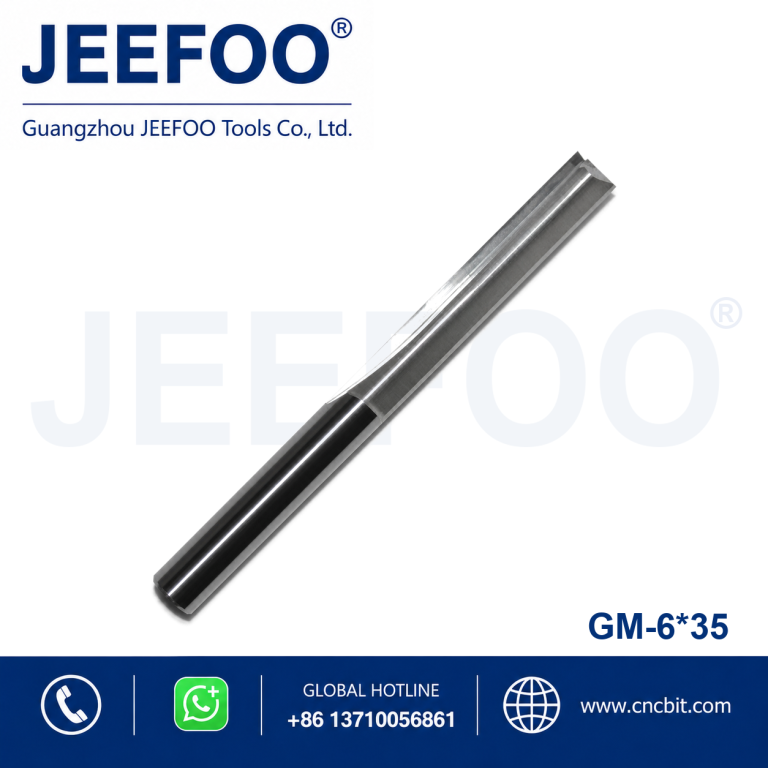 6×35 Carbide Straight Flute Double Cut Bits, Professional CNC Tools for Hollowing and Trimming