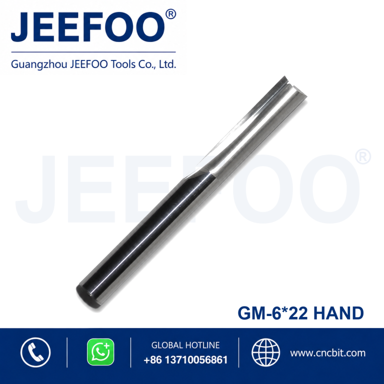 6×22 CNC Wood Plastic Router Bits, Double Straight Flute Design Precision Machining Tools