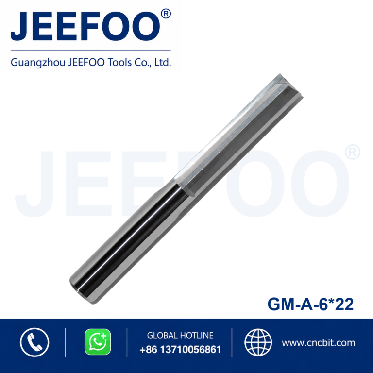 6×22 Double Straight Flute Grooving Bits, Professional CNC Tools for Plate Hollow Carving
