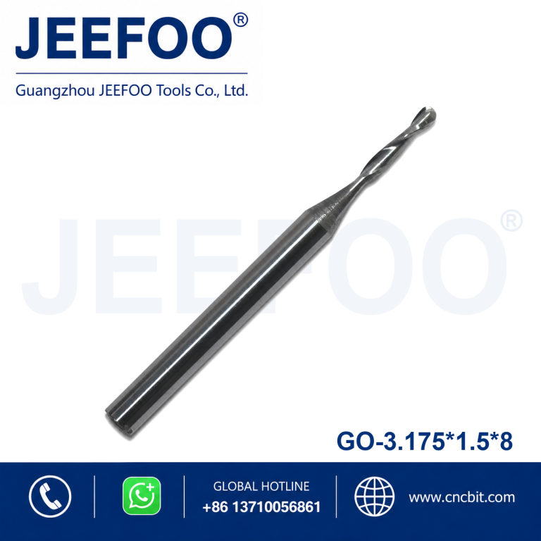 3.175x1.5x8 Solid Carbide Round Nose Router Bit for Detailed Engraving