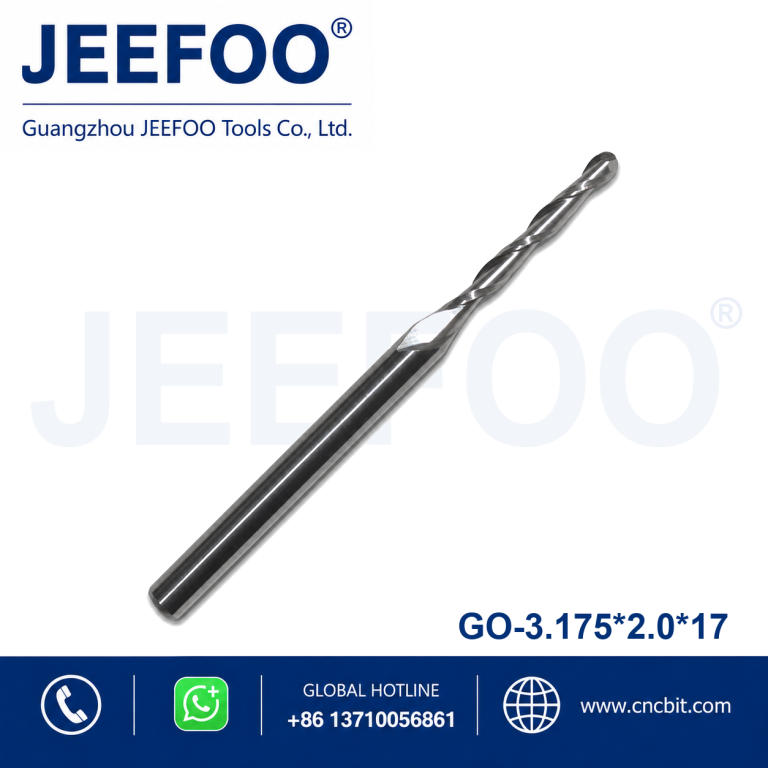 3.175x2.0x17 Double Edge Ball Nose End Mill for Fast Chip Removal