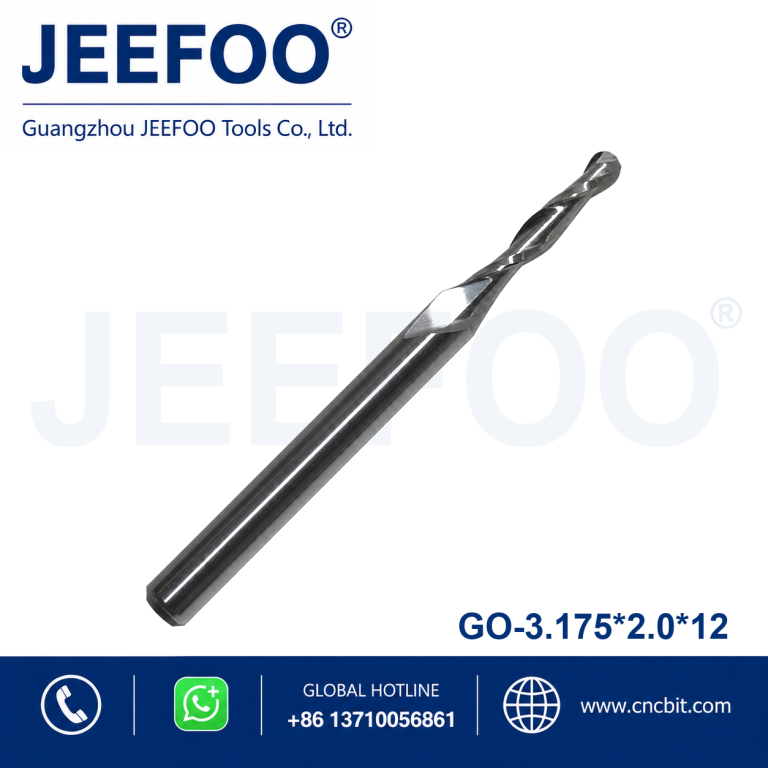 3.175x2.0x12 Double Flute Ball End Mill for Clean 3D Carving