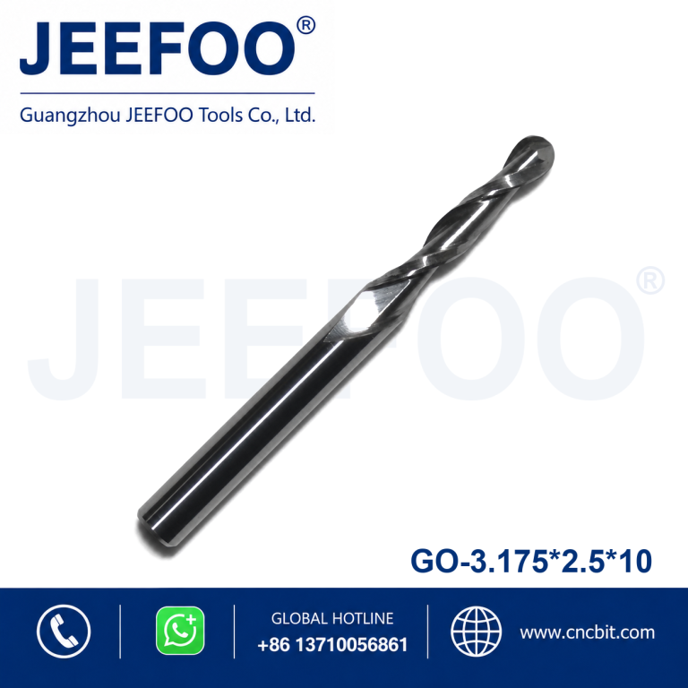 3.175x2.5x10 2-Flute Ball Nose Milling Cutter for Fine Finishing