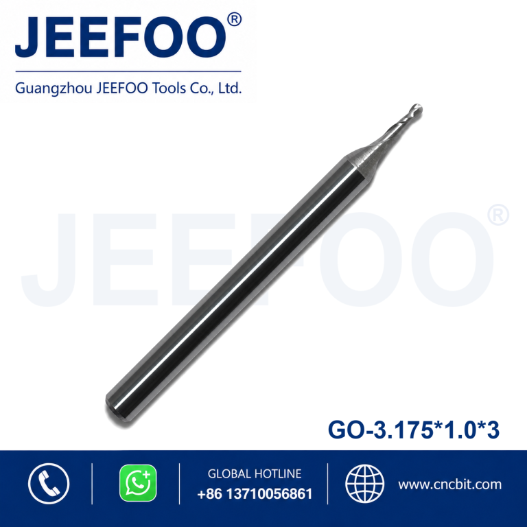 3.175x1.0x3 Double Edge Ball Nose End Mill for Fast Chip Removal