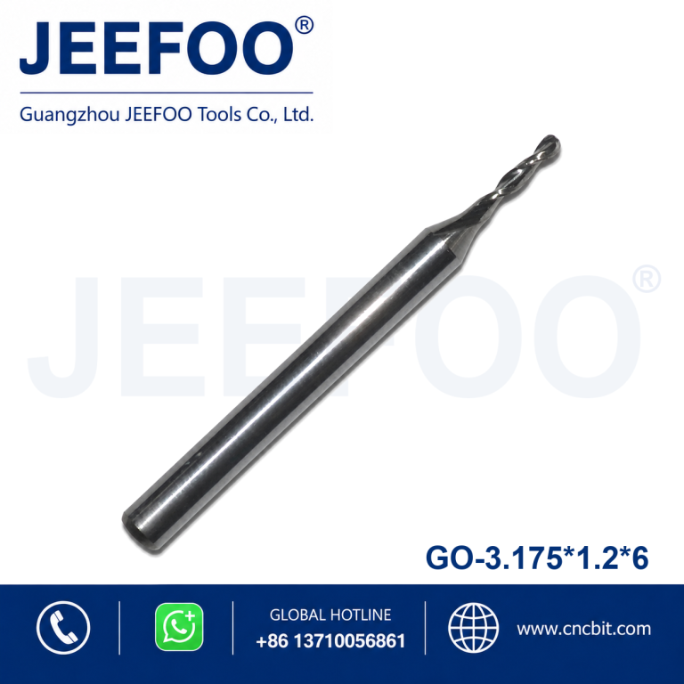 3.175x1.2x6 2-Flute Ball Nose Milling Cutter for Fine Finishing