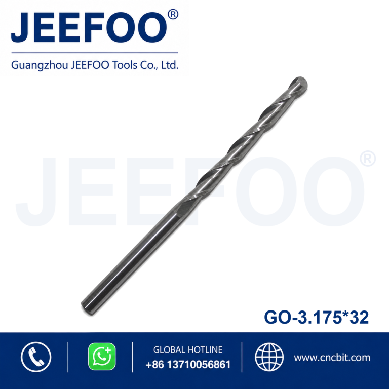 3.175x32 Double Edge Ball Nose End Mill for Fast Chip Removal