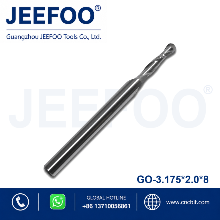 3.175x2.0x8 CNC Ball Nose Router Bit for Wood Plastic and MDF