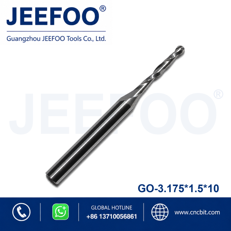 3.175x1.5x10 Tungsten Steel Ball Nose Cutter for Precision CNC Work