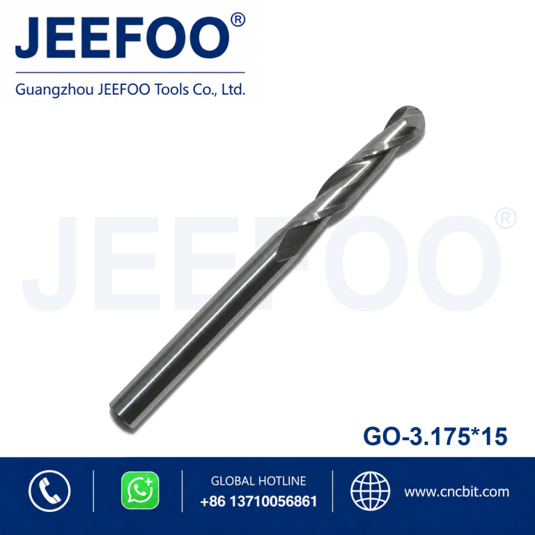 3.175x15 Tungsten Steel Ball Nose Cutter for Precision CNC Work